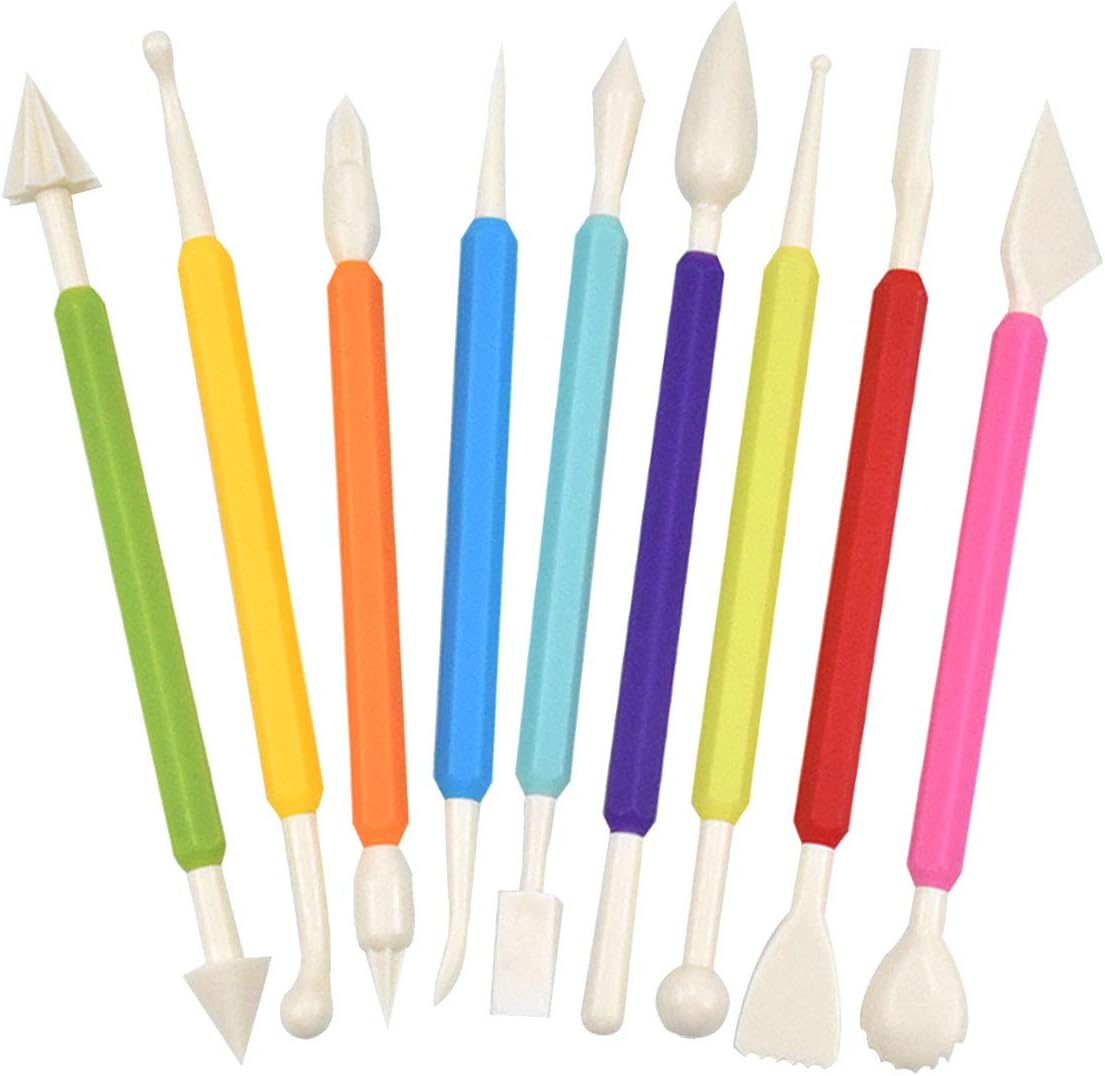 9 Pcs Fondant Icing Cakes Tools, Cake Modelling Decorating Tools, Clay