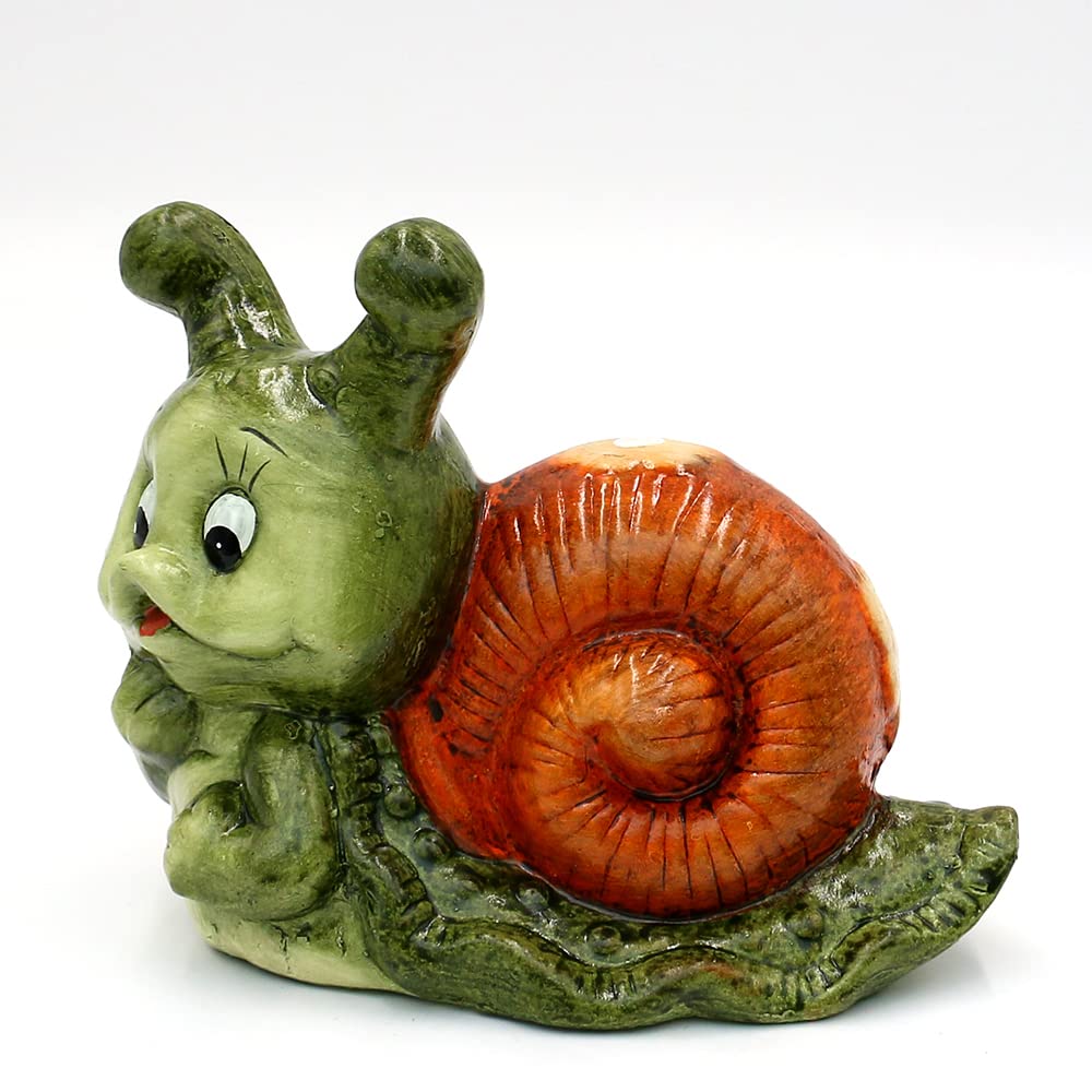 Dekohelden24 Keramik Schnecke/Dekoschnecke, 2er Set, Gartendeko, Maße ca. 20 x 10 x 15,5 cm