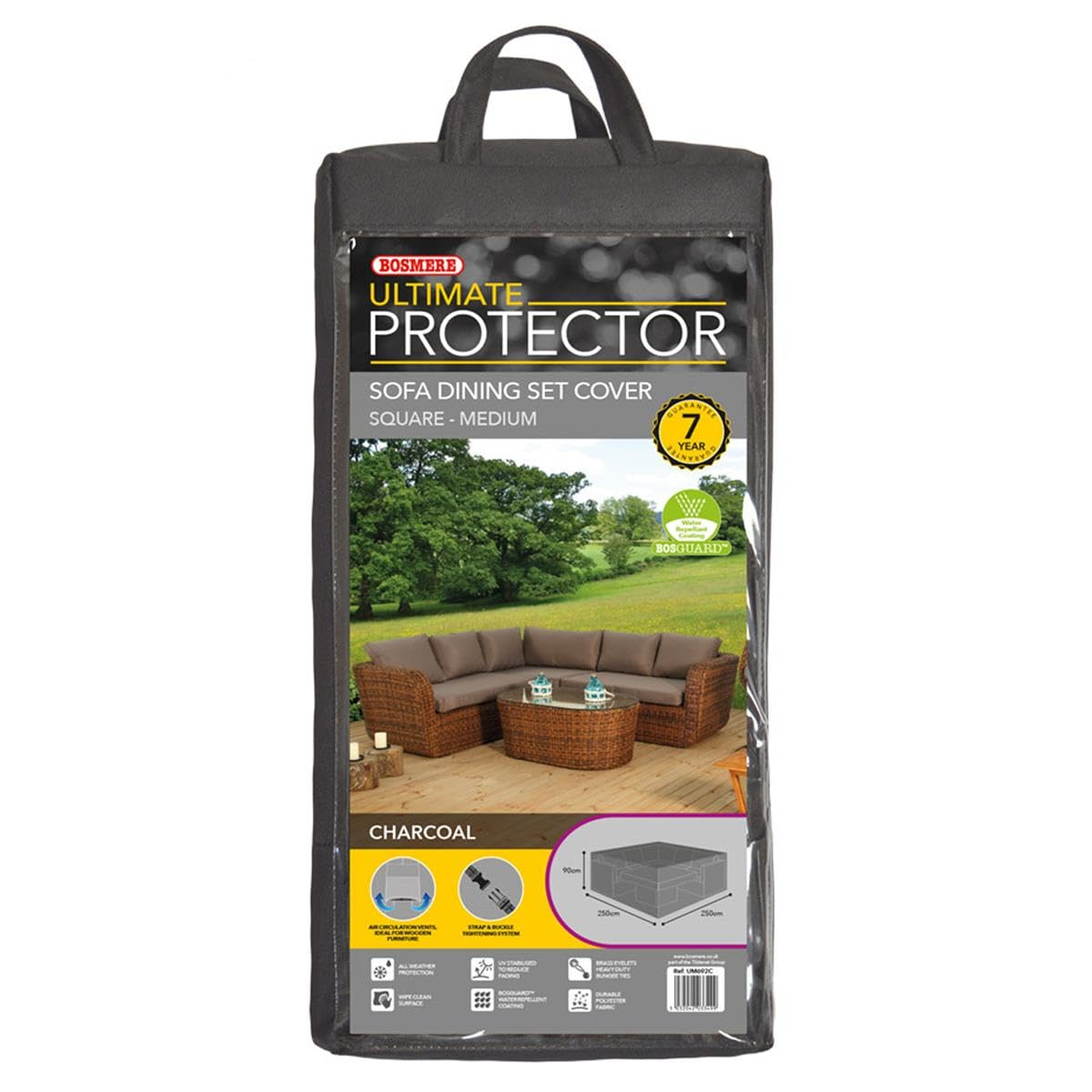 Bosmere Ultimate Protector (Modular) Corner Sofa & Dining Set Cover 250Cm X 250Cm X 90Cm Charcoal Um692c
