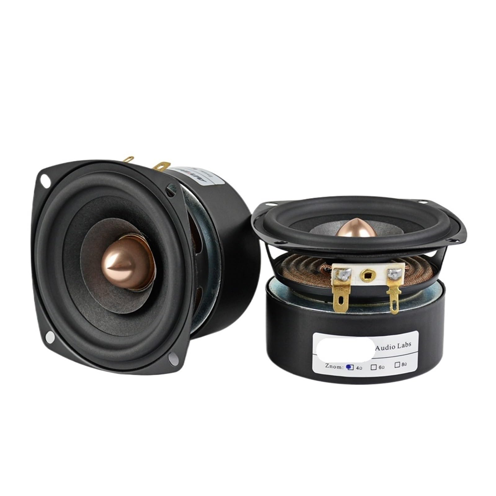 2Pcs 3 Inch Audio Speaker 4Ohm 8Ohm 15W Full Range Speaker HiFi Treble Mediant Bass Loudspeaker(Small)