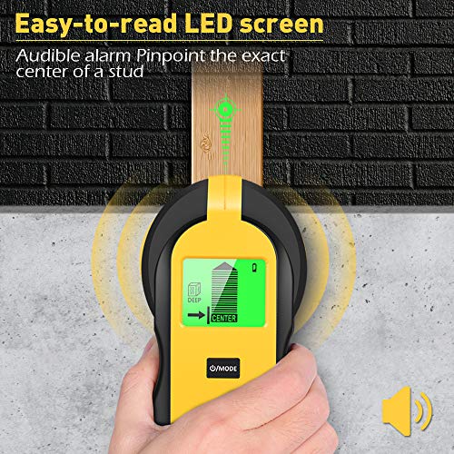 Stud Finder - 4 in 1 Electronic Wooden Metal Stud Sensor Locator Wall Scanner Detector Wood Beam Finders Center with Battery and LCD Display for Wood AC Wire Metal Studs Detection