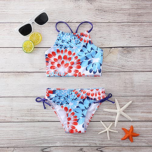 Betadog Girls' Tankini 2-Piece Swimsuit Outfits Summer Beach Sport Swimwear Summer Bathing Suit Kids (Sky Blue, 8 Years)3