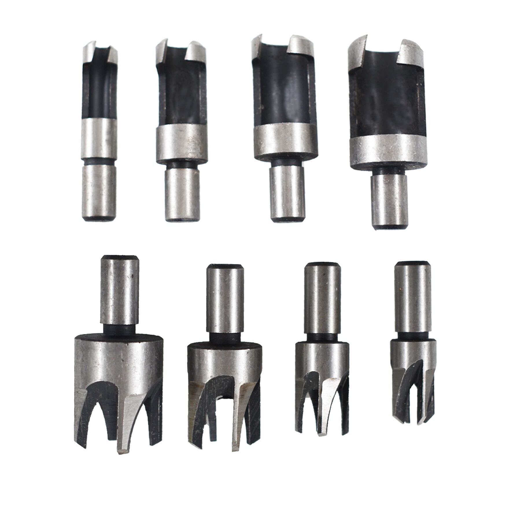 8Pcs Wood Plug Cutter Metric Carbon Steel Straight and Taper Claw Drill Bit Set Woodworking Hole Saw Cutting 6MM 10MM 13MM 16MM