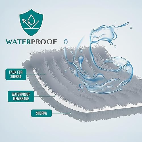 Miniatura 3 de PetAmi Manta mullida impermeable para perros  Manta de pelo sintético para mascotas para perros y gatos  Protector de muebles de felpa suave y