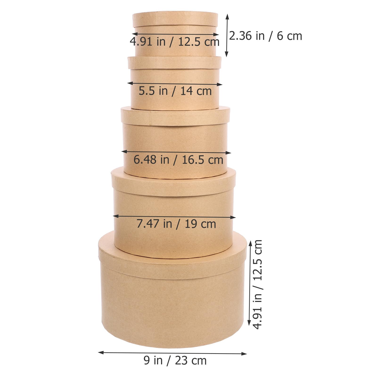 GALPADA Set di 1 Scatola Regalo Rotonda in Carta Kraft Color Cachi, Elegante e Delicata, per Decorazioni da Stanza e Confezioni Regalo Dolci Inclusi