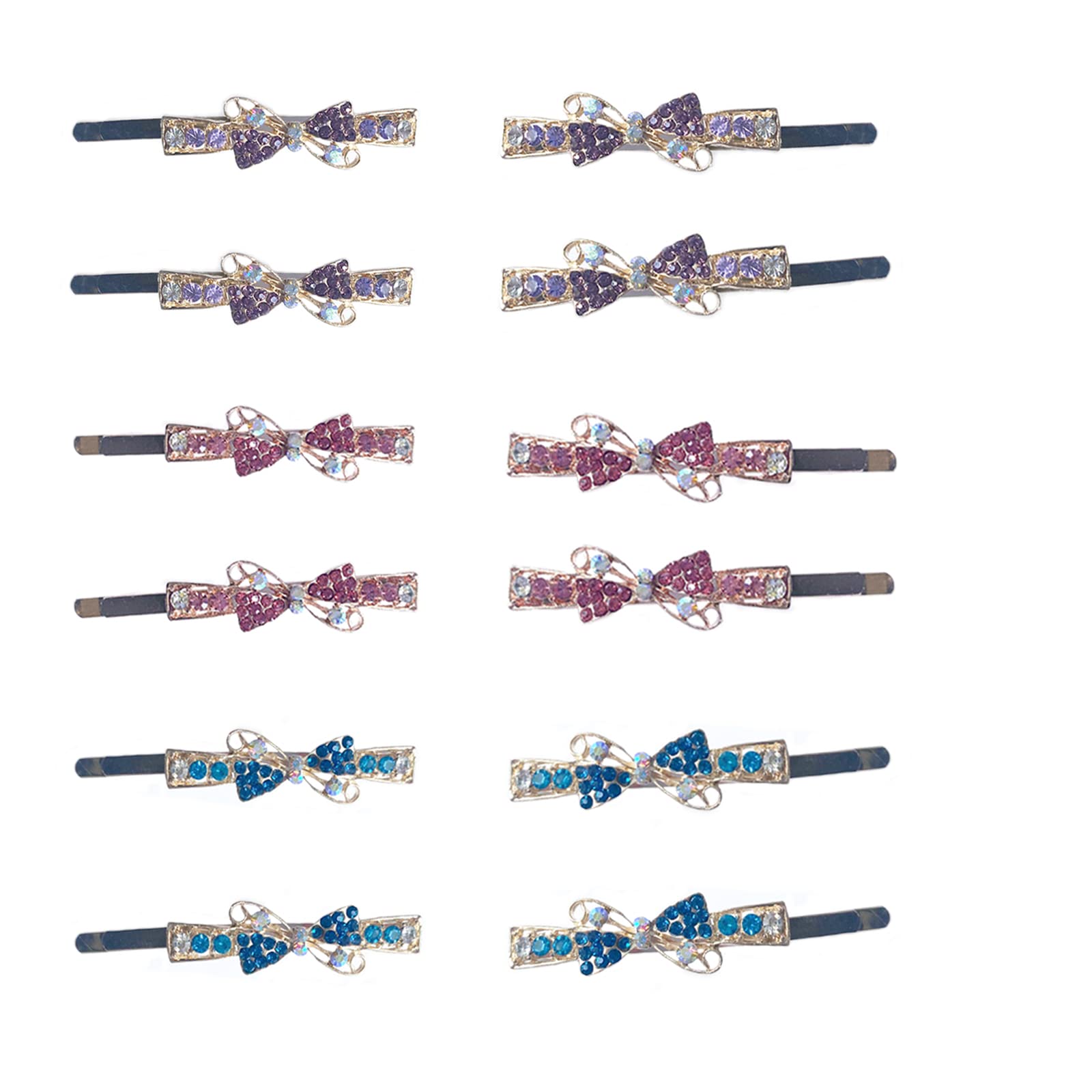 Briskyto12pcs Elegant Rhinestones Hair Clips Hair Barrettes Minimalist Dainty Hair Slides