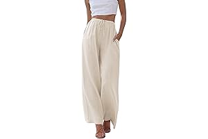 Women's Wide Leg Cotton Linen Muslin Pants