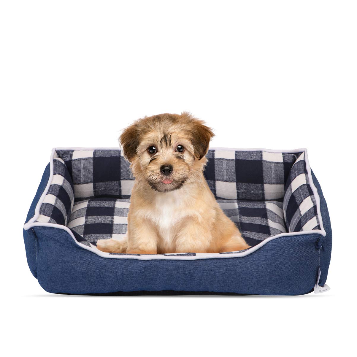 Washable Pet Bed Pet Bed Durable Comfortable Denim with Removable Cover Wear Resistant Pet Cushion Pet Supplies Pet Nest for Dog Cat Pet Size S