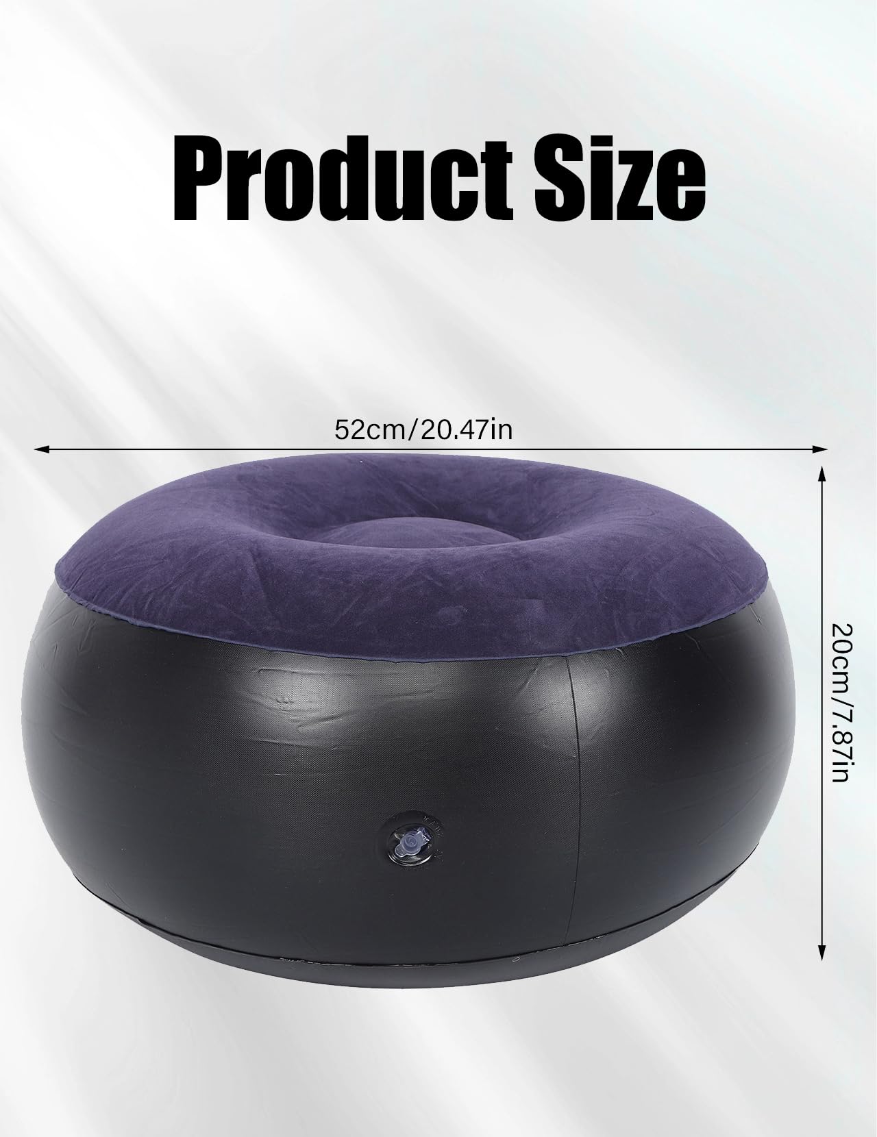 ZLXHDL Inflatable Chair Ottoman 20.5''x7.9'' Heavy-Duty PVC Flocking Portable Unstuffed Pouf with 80kg Capacity Indoor/Outdoor Use for Patio Camping Home Office Waterproof & Compact Storage