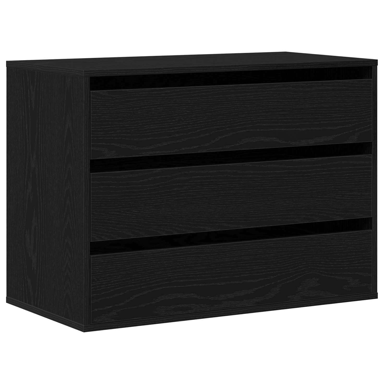 Szafa z szufladami 3 szuflady czarna 80 x 41 x 58 cm materiał