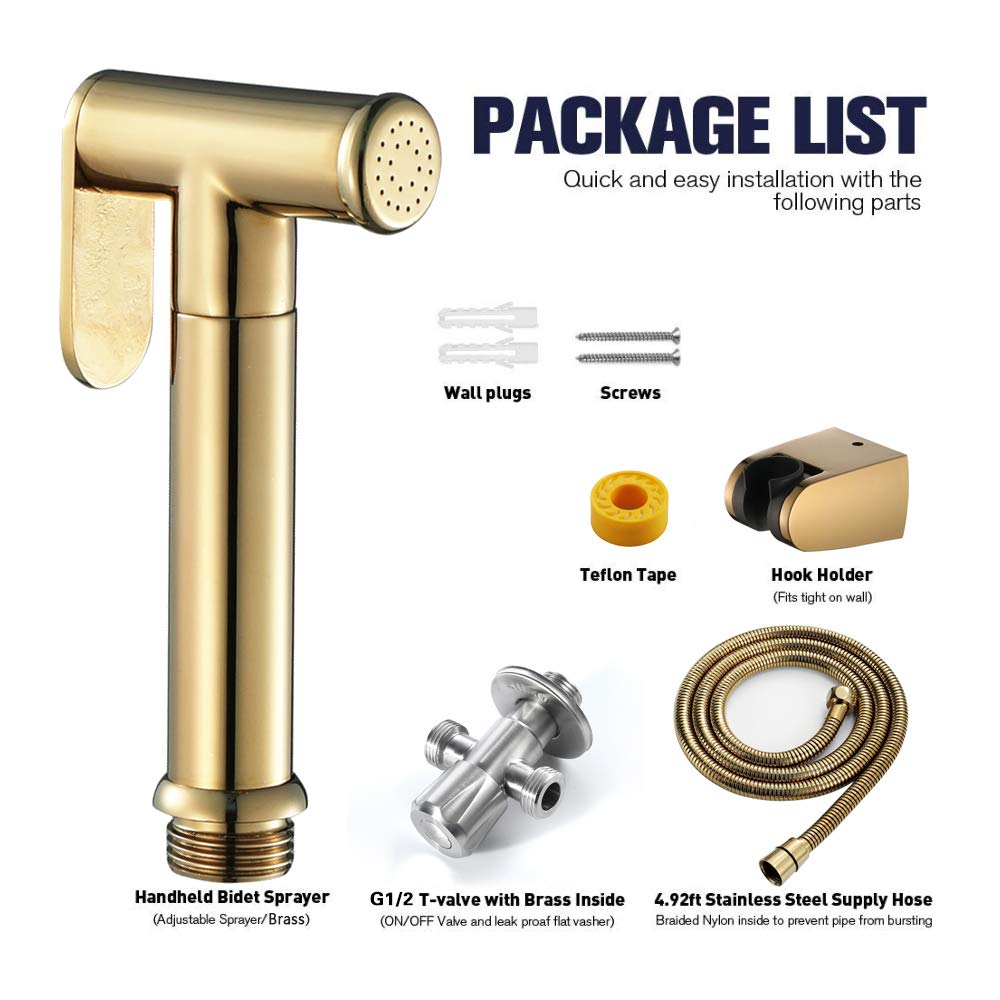 Rociador de pañales de Tela de latón for Inodoro, Kit de Inodoro con rociador portátil for higiene Personal, fácil de Instalar, estándar Europeo 1/2(1/2 European Standard)