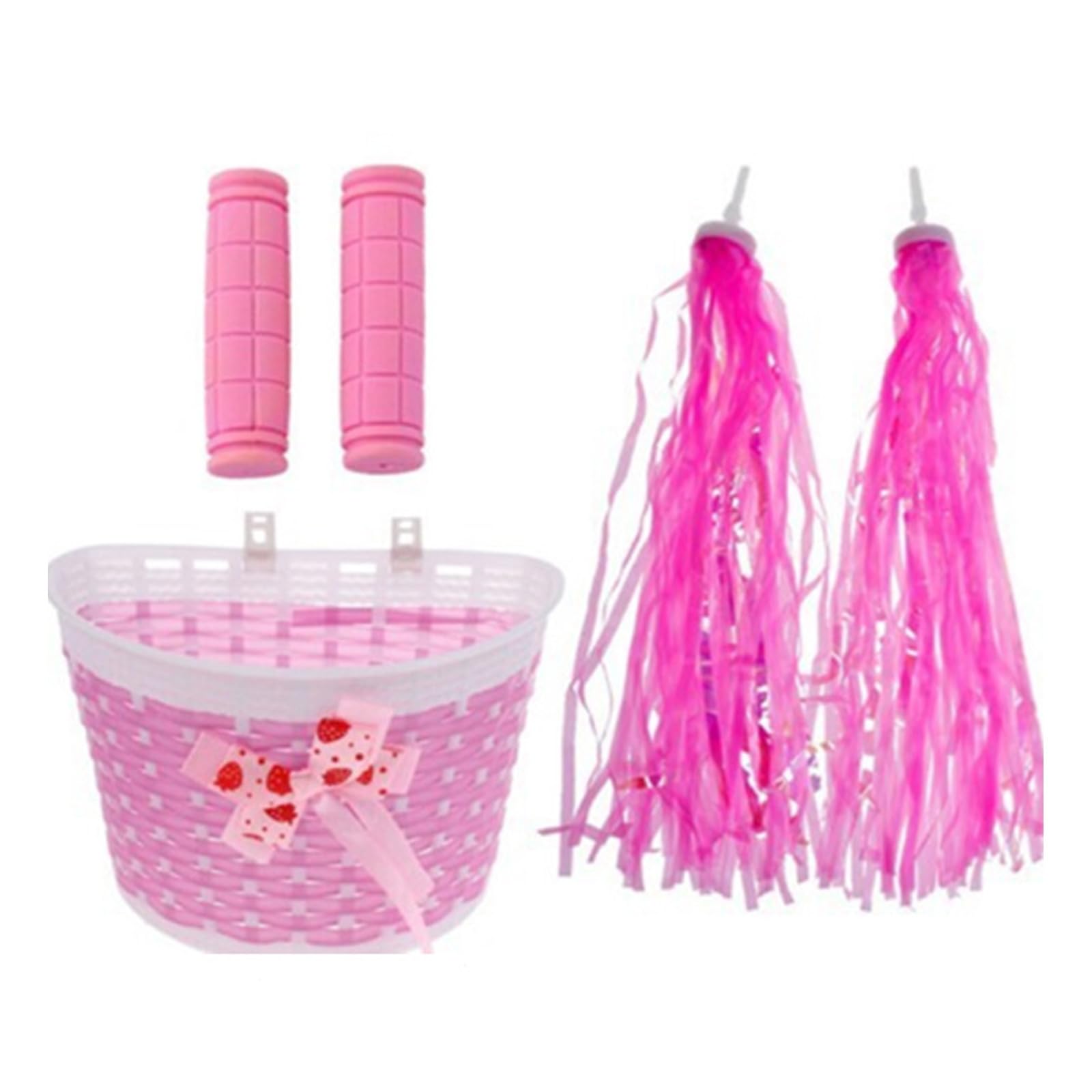 oringnat Bicycles Front Basket Handlebars Grip Streamers Bikes Handlebars Wicker Basket Decoration for Girl