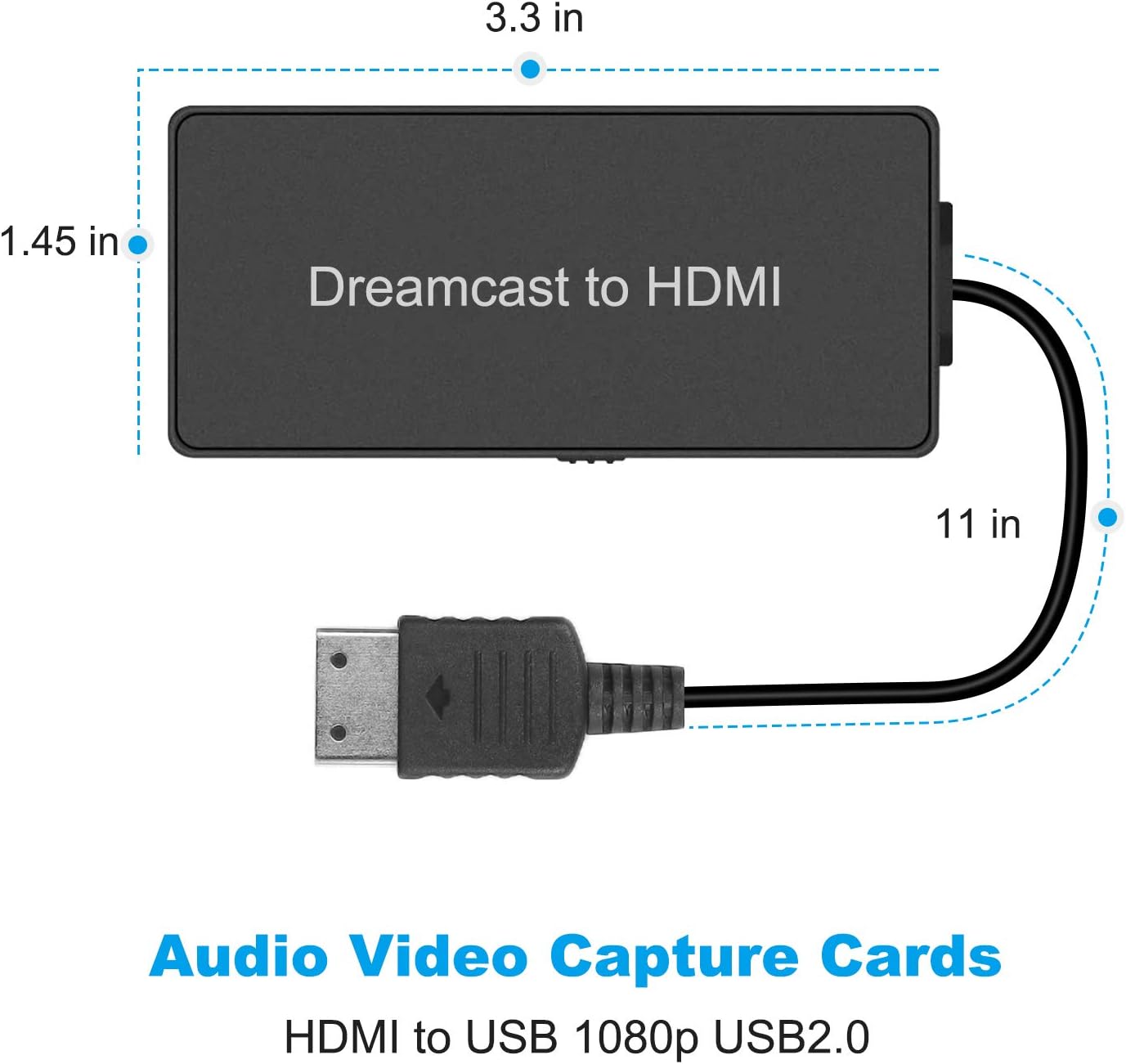 Dreamcast to HDMI Converter Supports 16:9/ 4:3 Switching, HD Link Cable for Sega Dreamcast, HDMI Cable for Sega Dreamcast (Sega DC) : Video Games