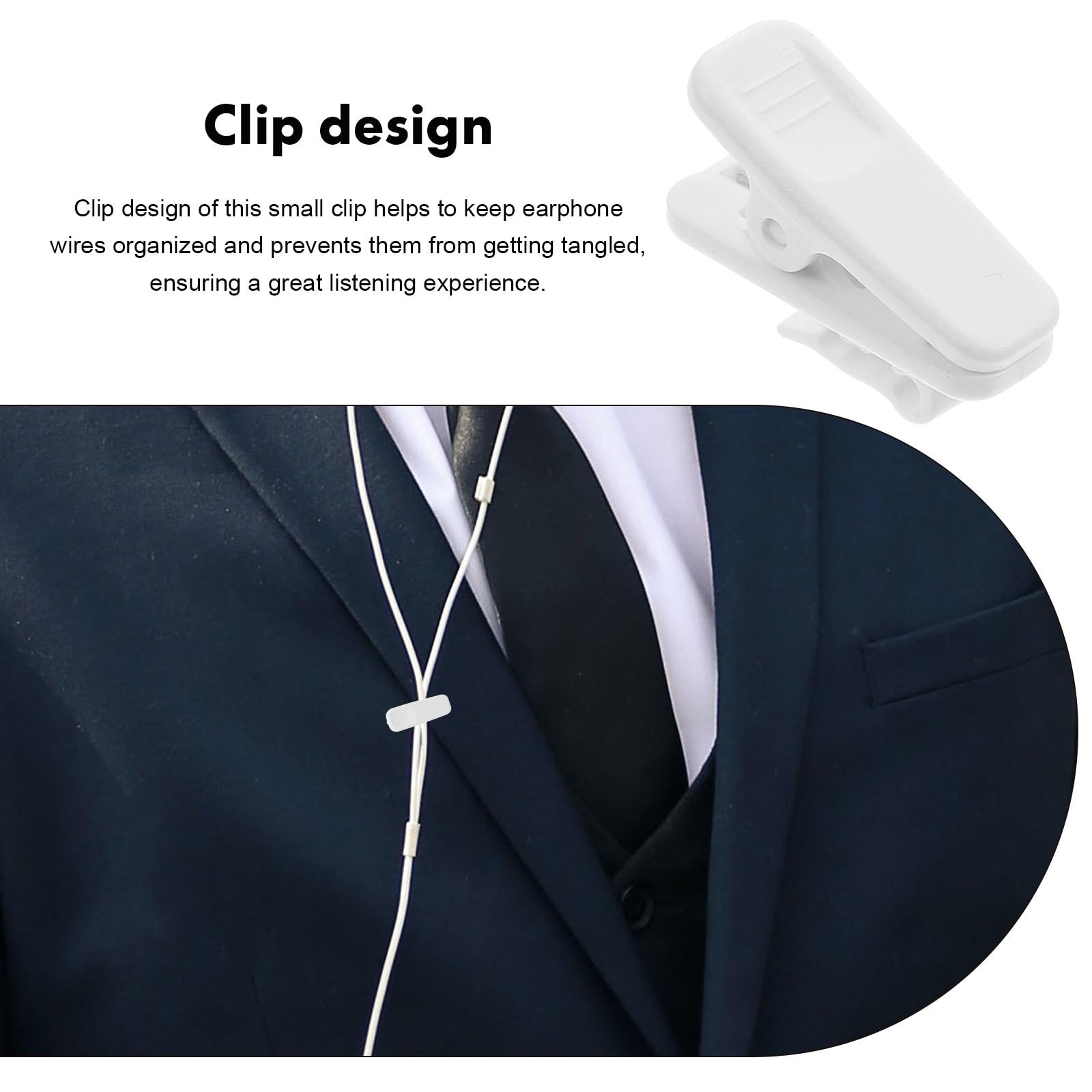 10 Stück Kopfhörerkabelklemmen Weiß Kabelclips für Headset Kabel Leichtes Befestigungszubehör für Musik Unterwegs und Büro