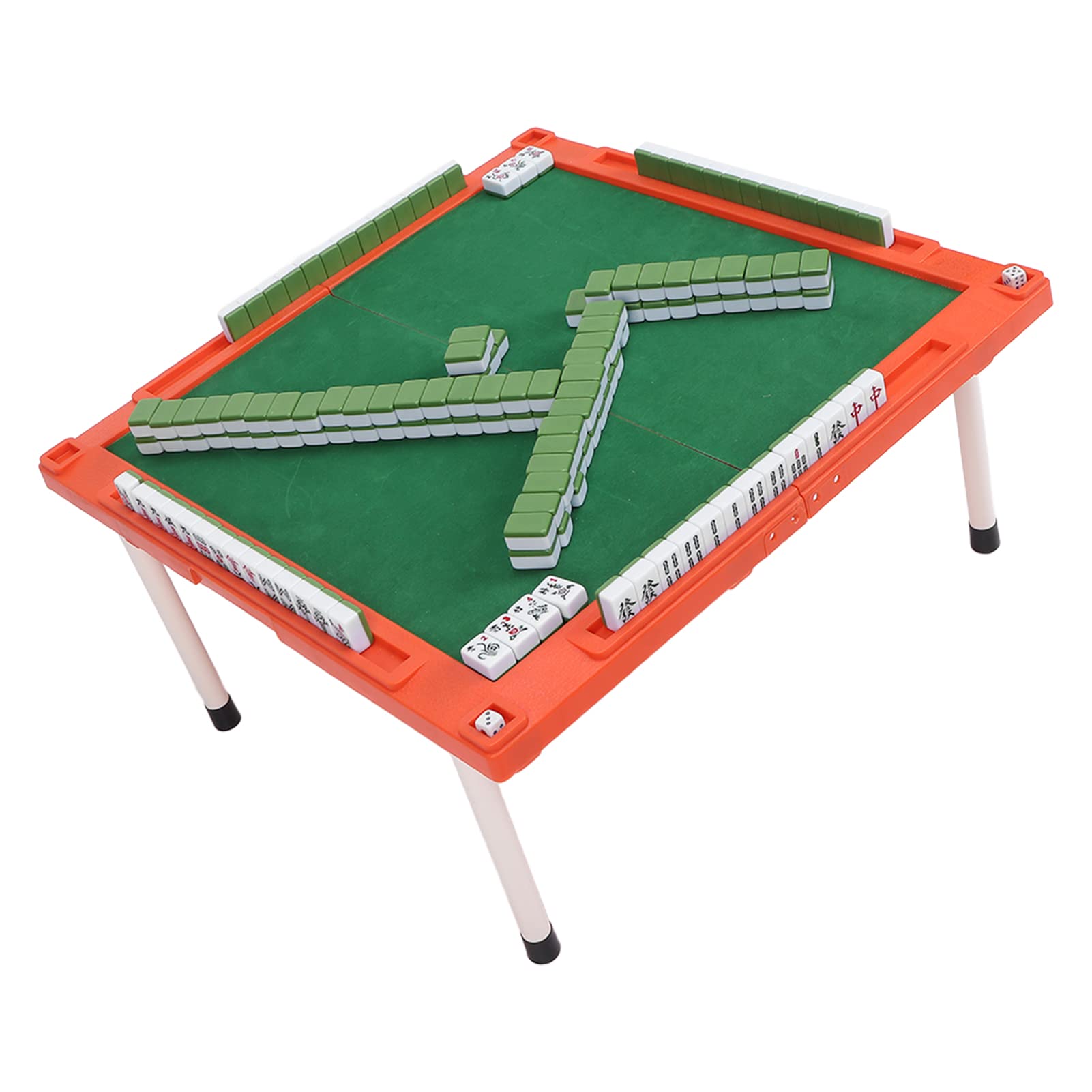 Reise-Mahjong-Set mit Abnehmbarem Tisch, 146 Tragbare, Zusammenklappbare Mahjong-Spiele aus Kunststoff für Zuhause, Outdoor, Reisen, Camping, Picknick