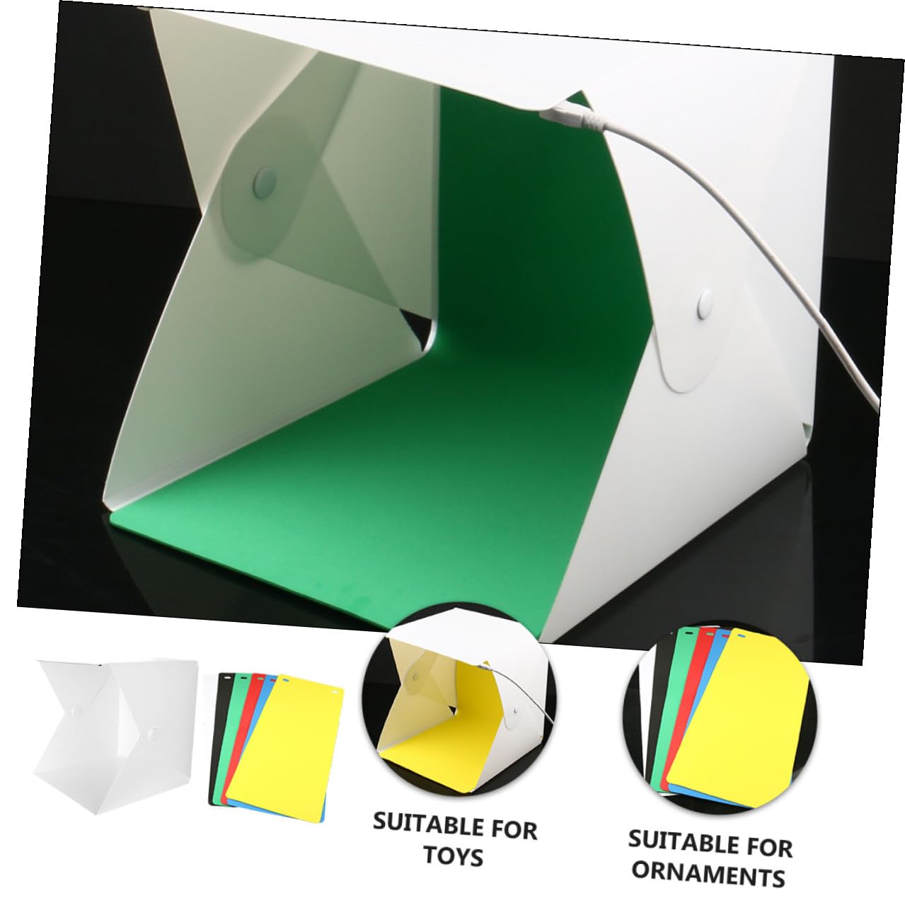 Toddmomy Mini Cubo Luminosa della Luce Mini Scatola Fotografica Sfondi di Diversi Colori Leggera per Fotografia Produzione di Video Commerciali Alimentata Tramite Porta USB