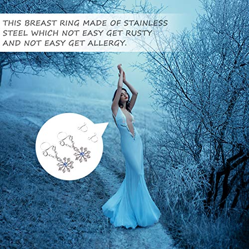 2 peças de anel de proteção falsa para mamilo sem perfuração de mamilo de neve para mulheres mamilos