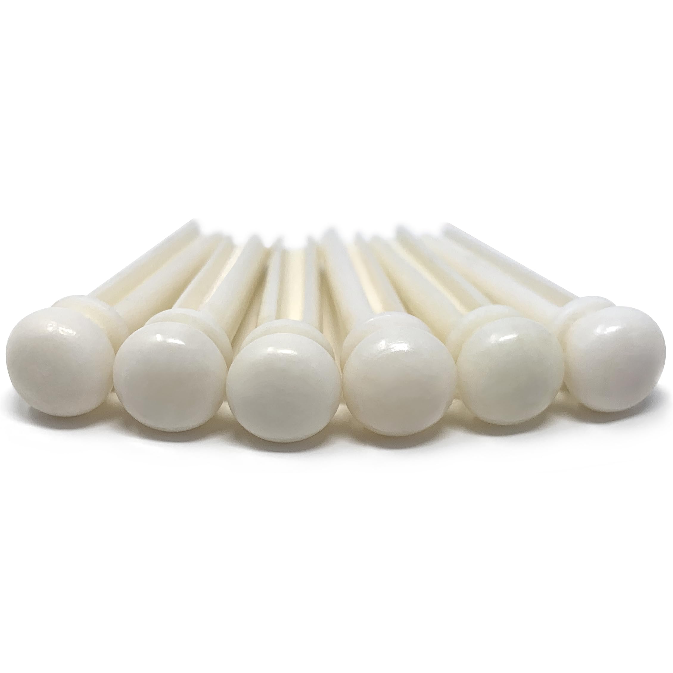 Crosby Pure Bone Bridge Pins for 6 & 12 String Acoustic Guitar Bone White - White Top