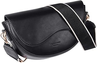 Cross Body Bag for Women,Leather Handbags for Women with Adjustable Wide Strap, Over Shoulder Bag for Ladies Girls Travel Shopping Work Black