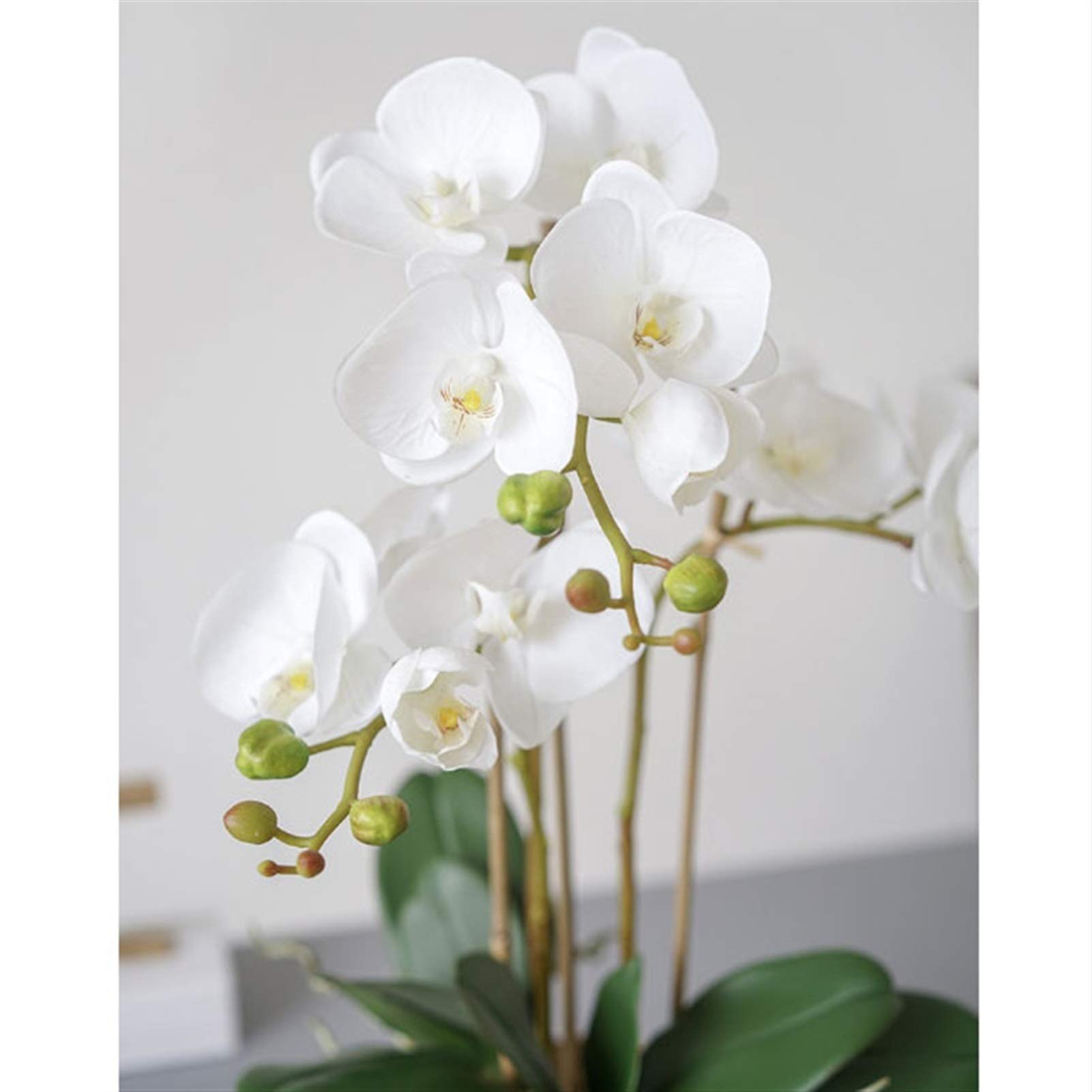 Orchidée Artificielle Bonsaï avec Vase doré Fausses Plantes Phalaenopsis Orchidées Arrangements Floraux Exquis Faux Fleurs Décor Maison et Bureau Fleurs artificielles