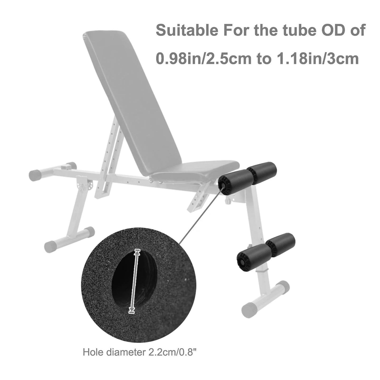 Set di Rulli per Piedini in Schiuma da Una Coppia, Cuscinetti di Ricambio in Schiuma per L'accessorio Curl per L'estensione delle Gambe della Panca Pesi