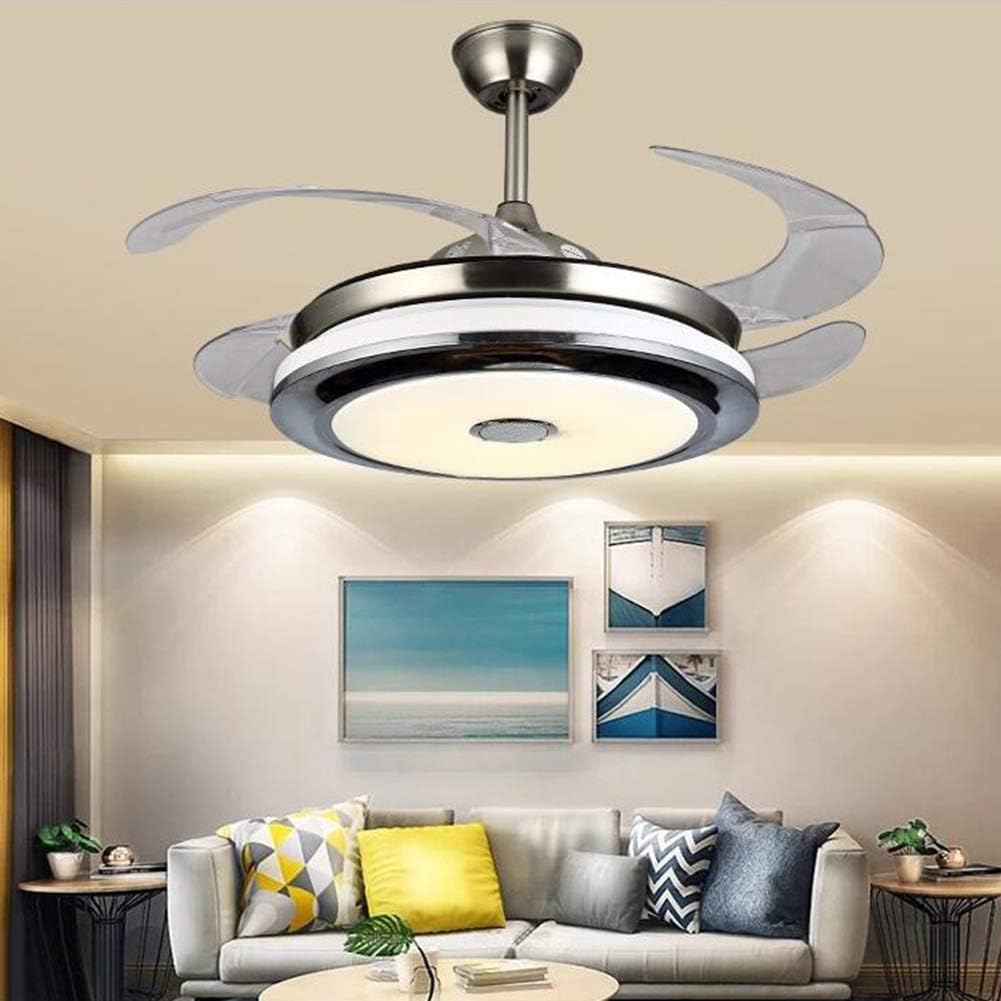 MoreChange 36" Smart Bluetooth Ceiling Fans with Lights and Music Speaker,Retractable Modern LED Chandelier Fans Remote Control 3 Speeds 3 Color Changes Lighting Fixtures for Living/Dining Room : Everything Else
