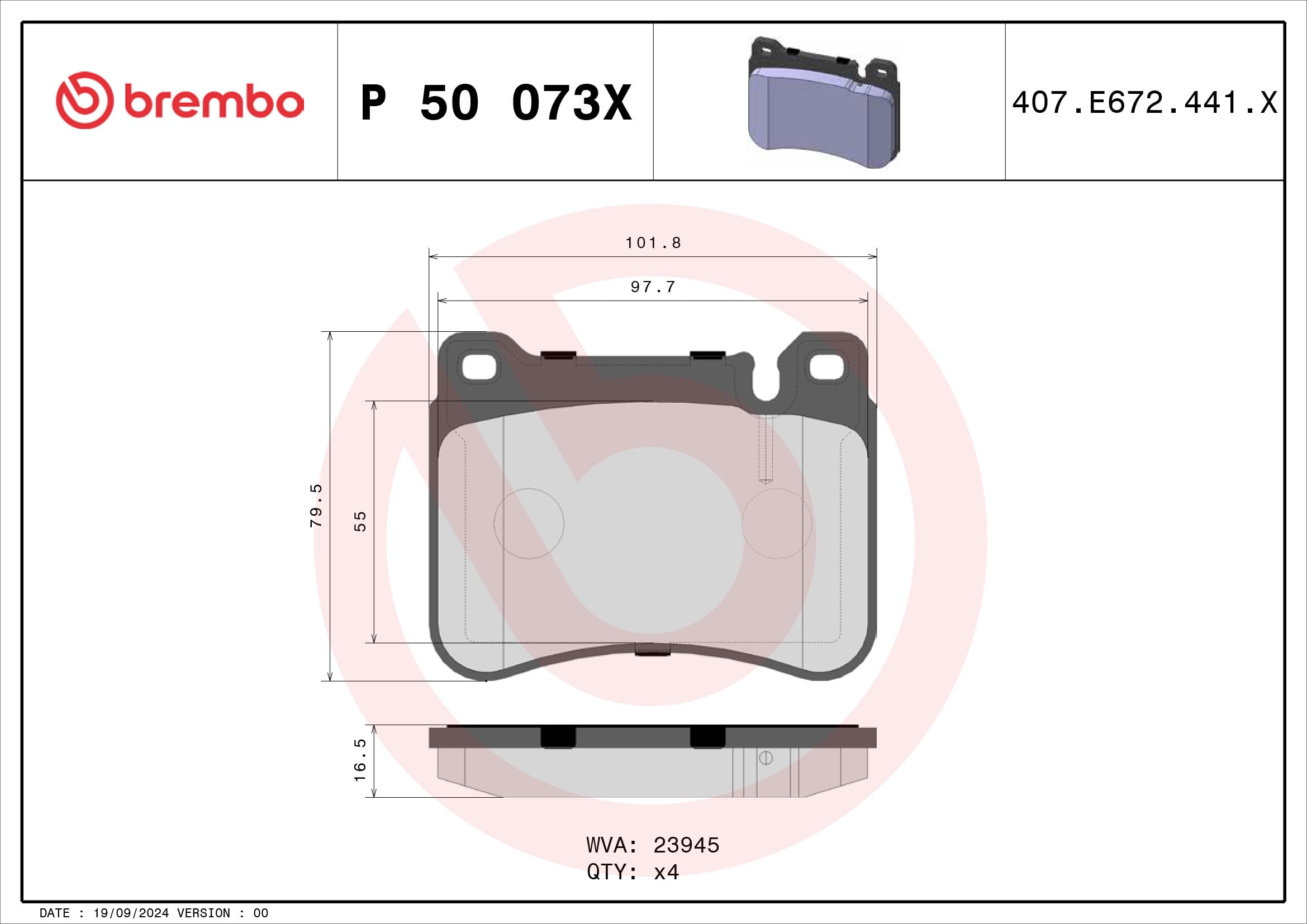 BREMBO Bremsbeläge Vorne (P 50 073X) passend für Mercedes-Benz CLK SLK C-Klasse