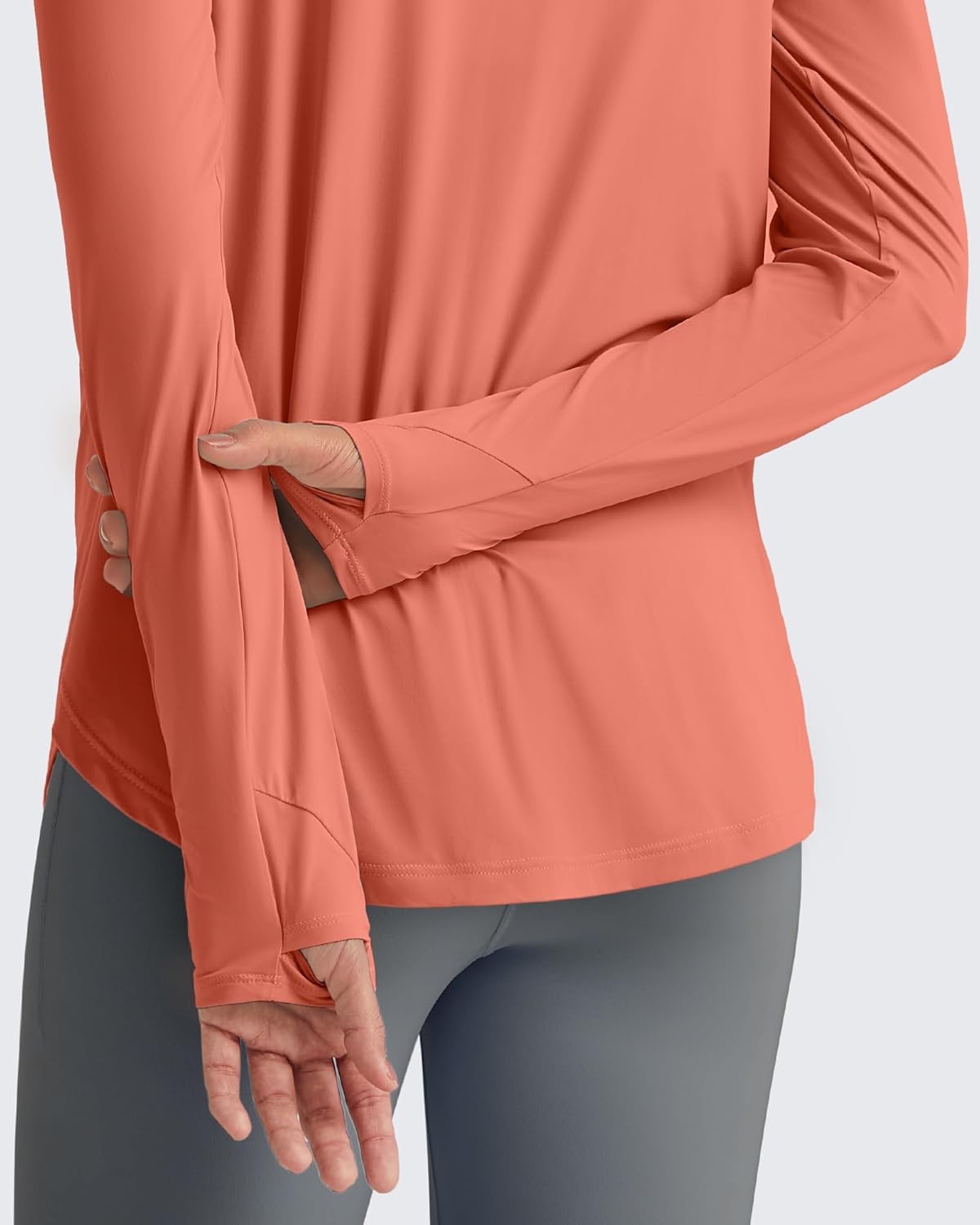 G4Free Lightbreeze Womens UPF 50+ Sun Shirts with Hoodie Long Sleeve Workout Tops Half Zip Rash Guard Hiking Fishing - Image 3