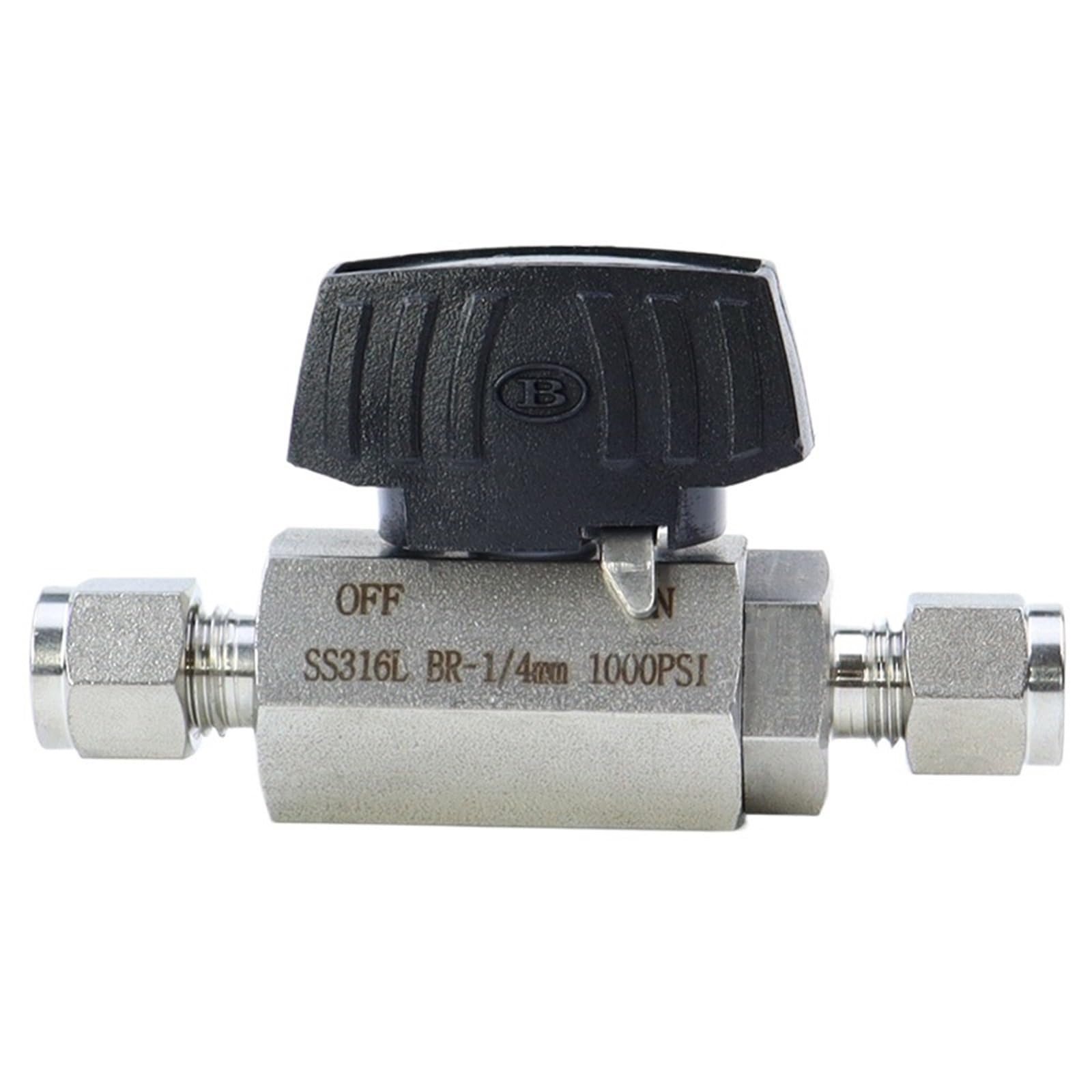 Válvula de bola hexagonal de acero inoxidable 316L para tubo OD de compresión 1000 PSI