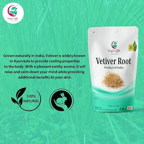 Miniatura 4 de VETIVER Root 4 onzas (4.02 oz)  Grandes raíces aromáticas  Fragancia hipnotizante 100% pura y natural  Producto de la India  Sin OMG, vegano  Yogi's