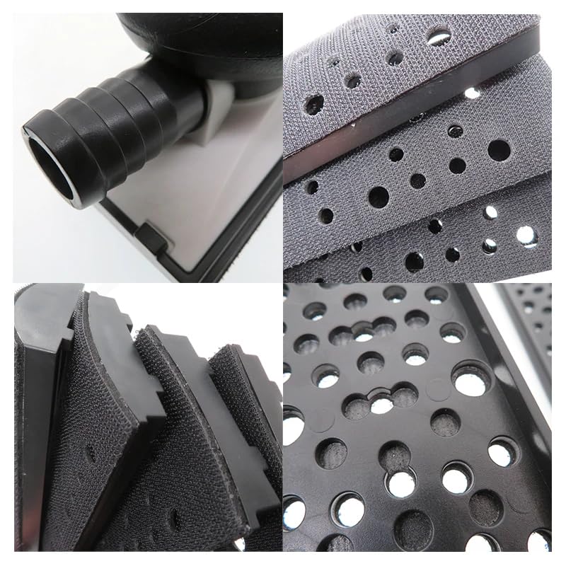Bloque De Lijado De 200 X 70 Mm, Almohadilla De Esponja Para Lijadora Manual Al Vacío Sin Polvo Con 4 Almohadillas De Repuesto Para Pulido De Madera Y Reparación De Automóviles