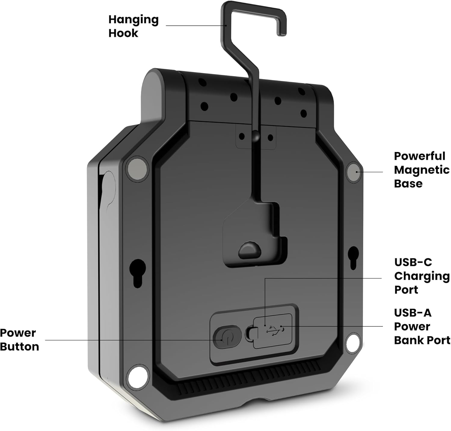 Feit Electric Portable LED Work Light, 360° Rotating Head, 3 Light Modes, 4000/2000/1000 Lumens, Adjustable Working Light for Workshop Garage, 25,000-Hour Lifetime, WORK4000/FOLD/BAT