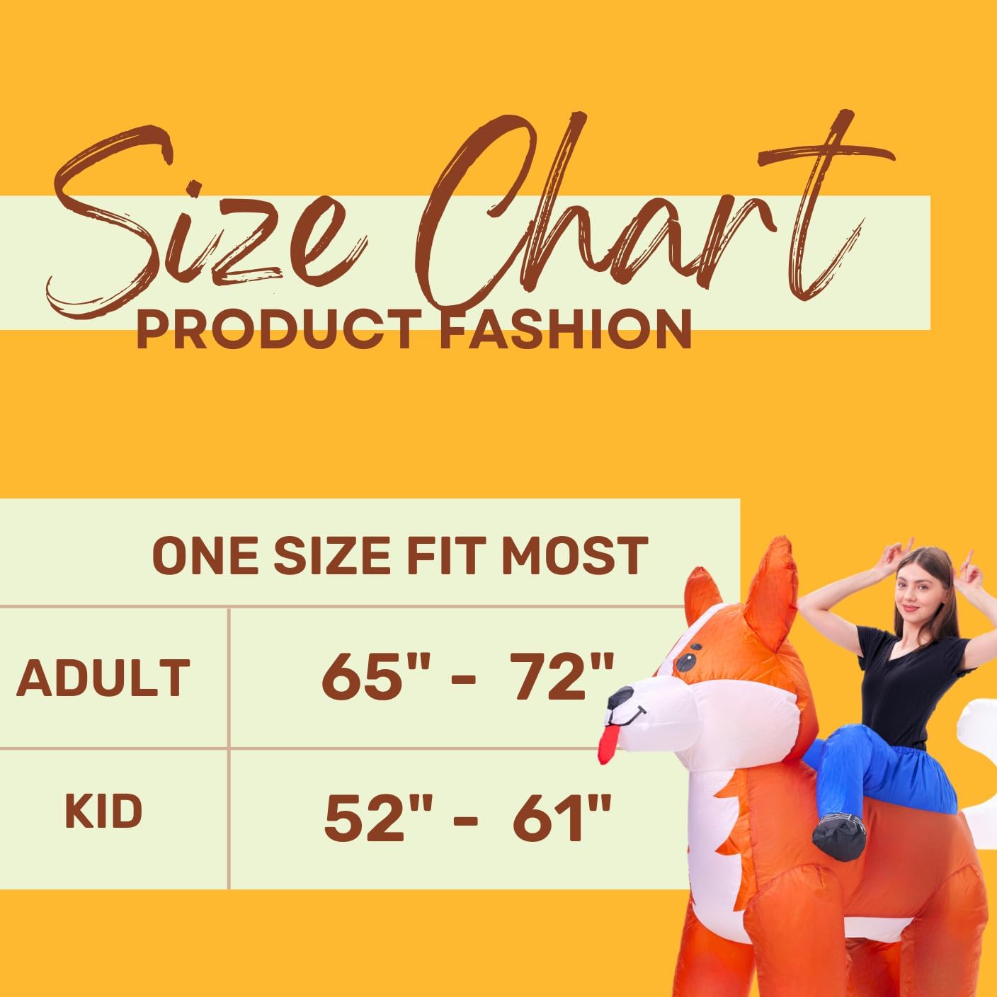 PTS Inflatable Costume Adult, Blow Up Ride On Corgi Dog Costume for Halloween Inflatables Cosplay Party - Image 5