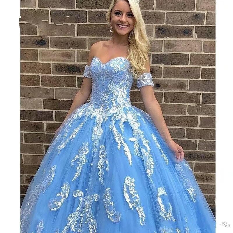 Ivory Lace Tulle Ball Gown Off The Shoulder Quinceanera Dresses Prom Sweet 16 Dress Women3