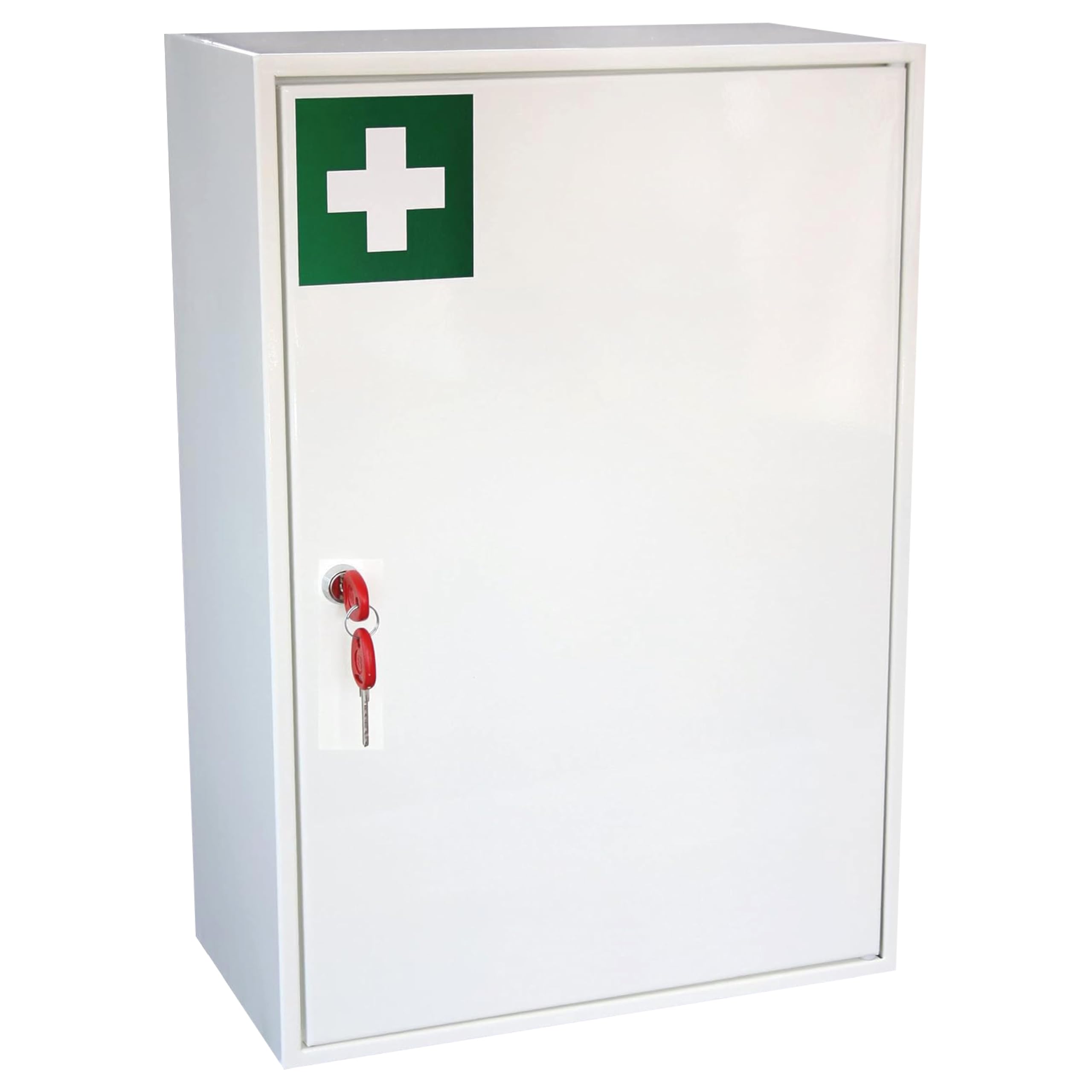 Armadietto medico – Armadietto per medicinali con serratura a chiave, cassaforte con ripiani, armadietto per farmaci da parete – 20,5 x 38 x 55 cm (grande)