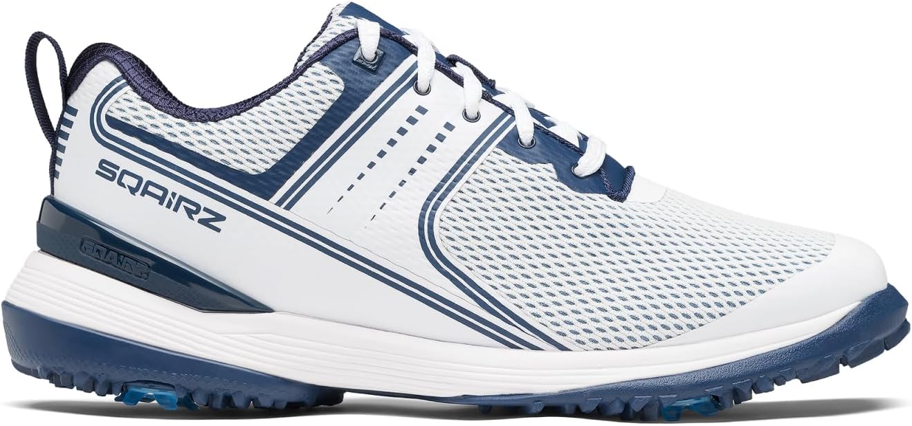 SQAIRZ Speed Mesh Men's Athletic Golf Shoes, Designed for Balance & Performance, Replaceable Spikes, Breathable