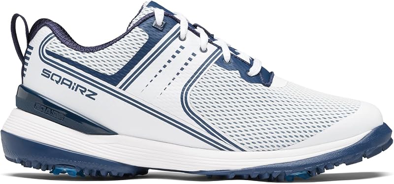 SQAIRZ Speed Mesh Men's Athletic Golf Shoes, Designed for Balance & Performance, Replaceable Spikes, Breathable