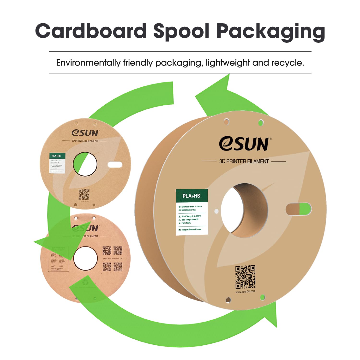 eSUN PLA+ Filamento 1,75 mm, PLA+HS Filamento per stampante 3D ad alta velocità Precisione dimensionale +/- 0,03 mm, bobina da 1 kg (2,2 libbre) per la stampa 3D Speedy, Marrone