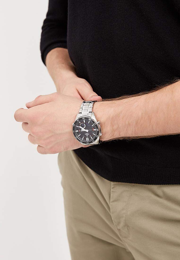 Casio Herren Analog – Digital Uhr Edifice mit Edelstahl Armband
