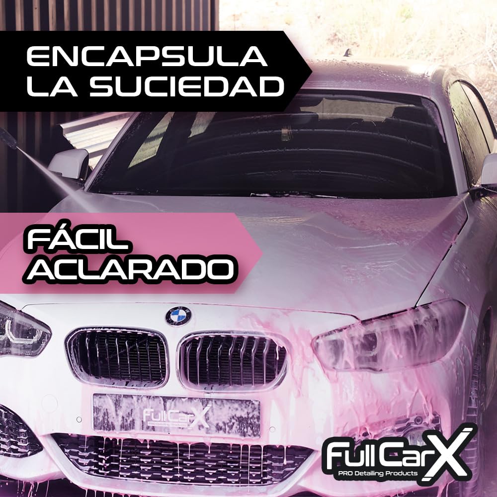 FULLCARX Cherry Foam 5 Litres Shampoing Rose Mousse Active Voiture, Haute Concentration, Encapsule Saleté, Pouvoir Moussant Élevé Snow, Savon Nettoyant Lavage Produit Nettoyage Detailing Professionnel