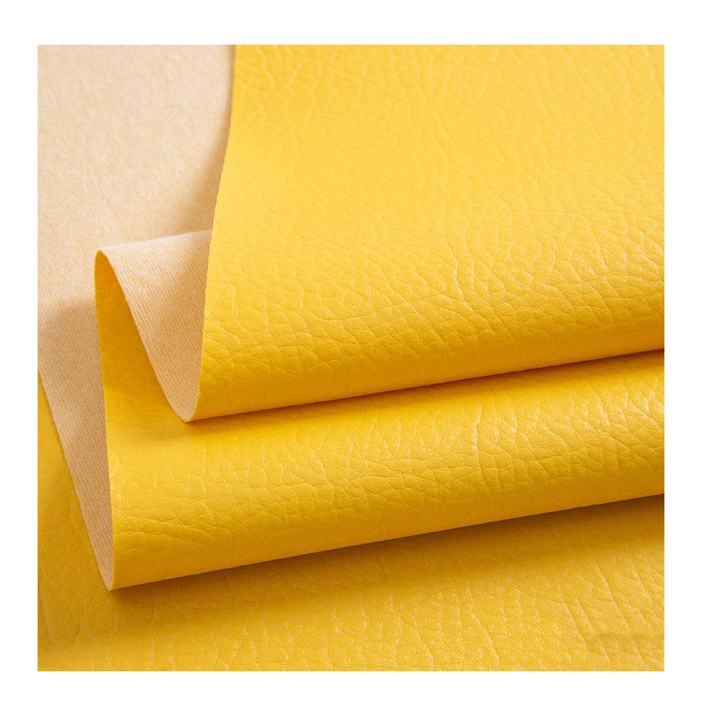 Tissu simili cuir tapisseries meubles canapés chaises sacs jaune 1.4x5m