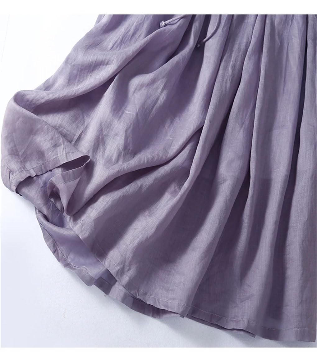 Jupes mi-longues décontractées pour femme avec taille élastique