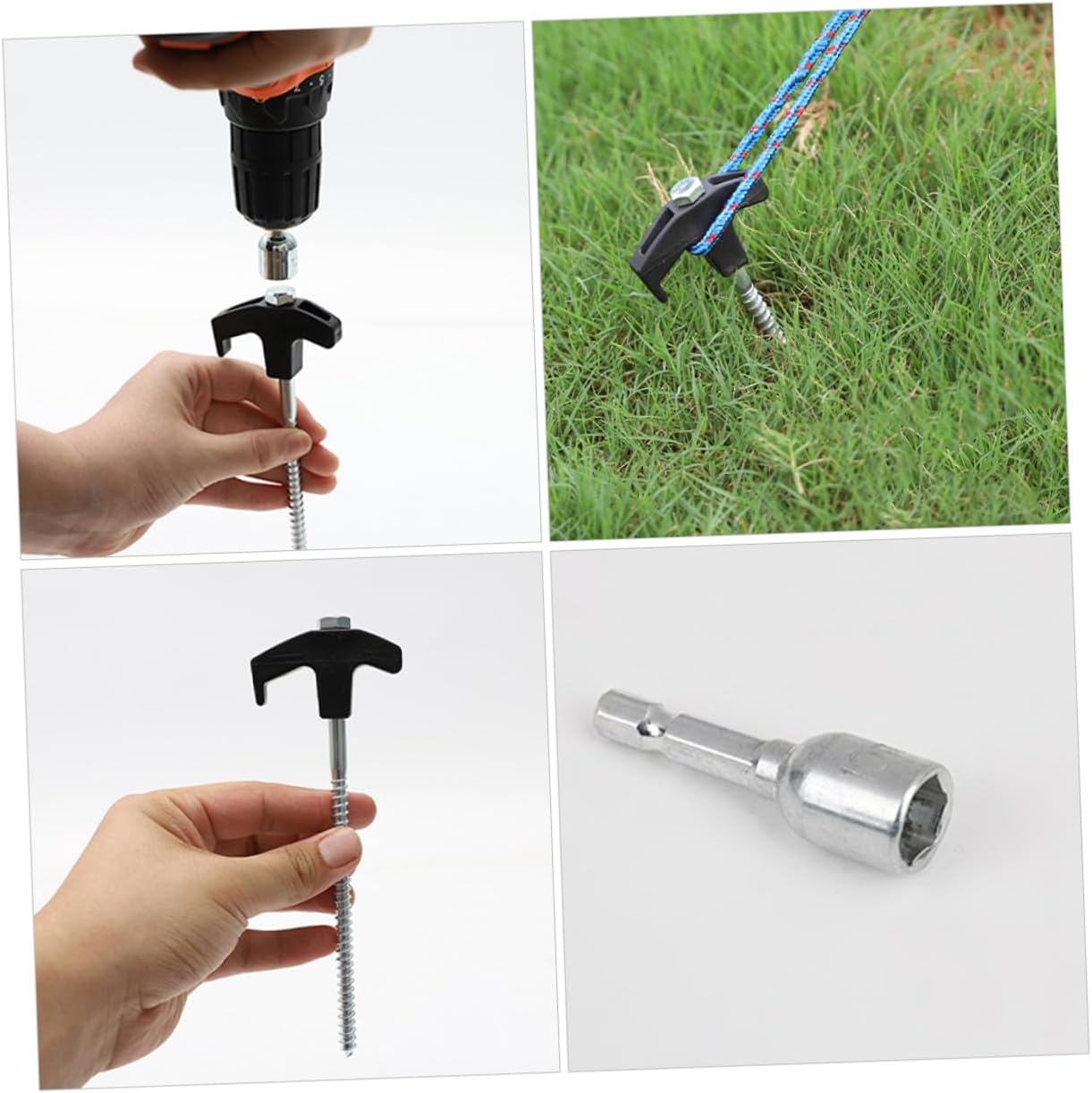 Heavy Duty Steel Tent Stakes Set 22 Pieces Portable Canopy Ground Anchors for Camping and Outdoor Tent Shelter Weather Resistant for Hiking and Travel