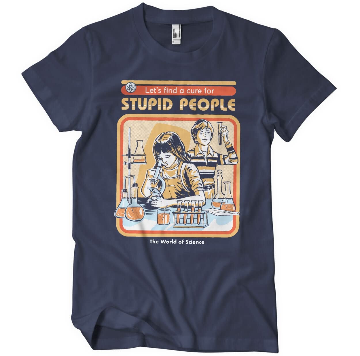 Steven Rhodes Men's Navy Officially Licensed Cure For Stupid People T-Shirt (Navy), Large