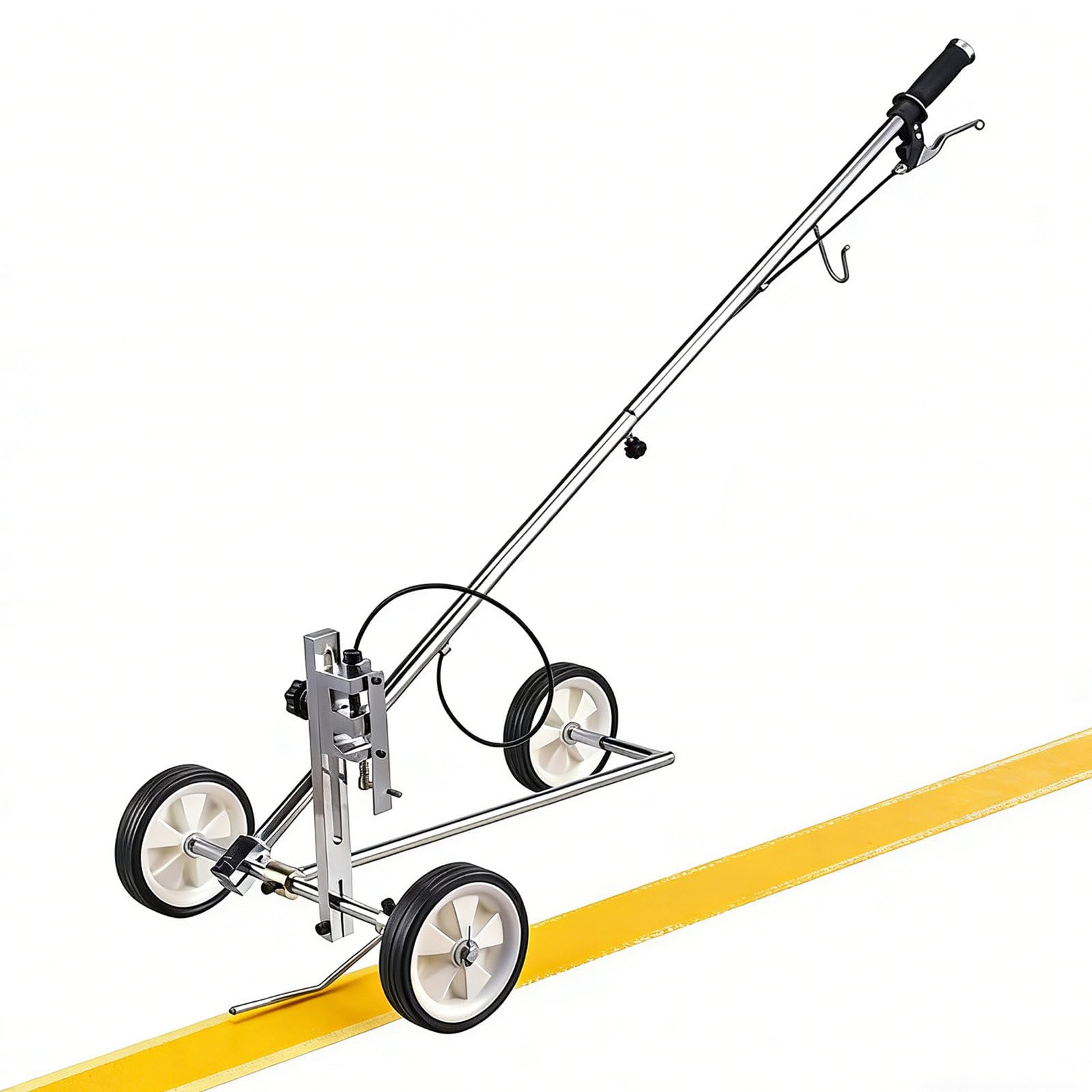 GLETSF Three-Wheel Line Marking Machine with 5 Nozzles, Airless Striping Applicator for Roads, Sports Courts, Parking Lots,