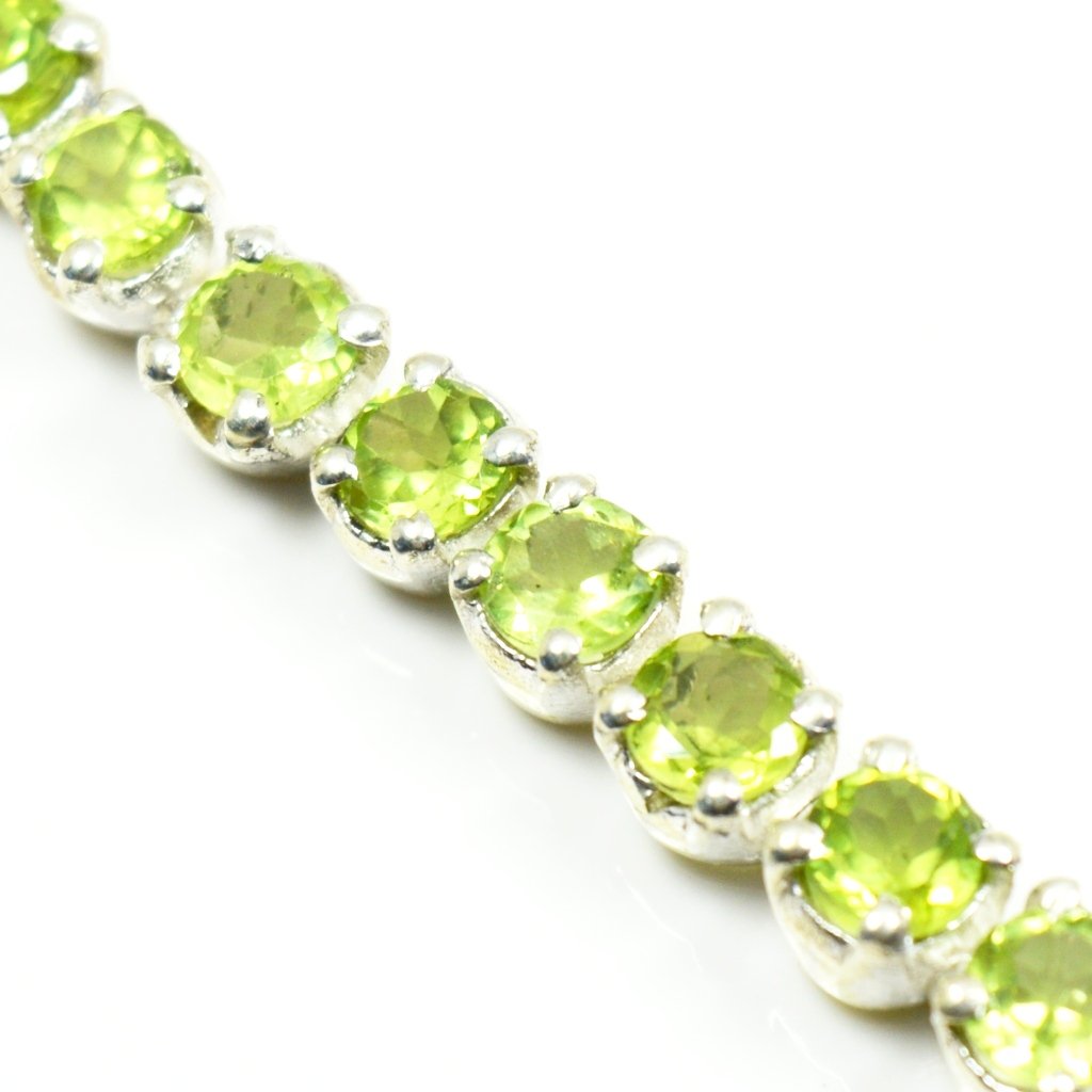 Braccialetto in Argento Sterling 925 con Pietre di peridoto Naturali