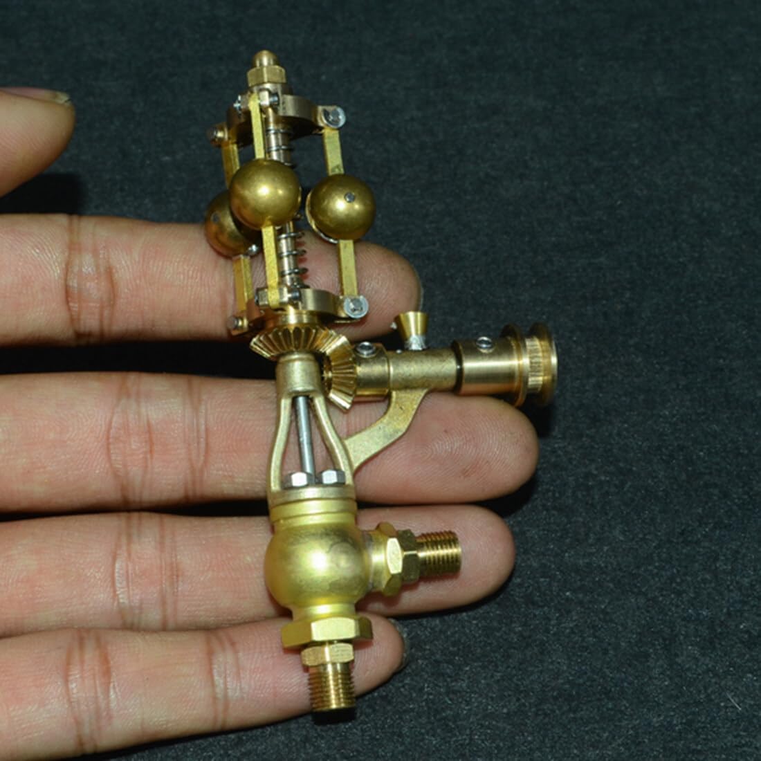 Mini Brass Steam Engine Governor Model, Mechanical Accessory with Flyball System, Brass & Stainless Steel Engine Science Physics Model