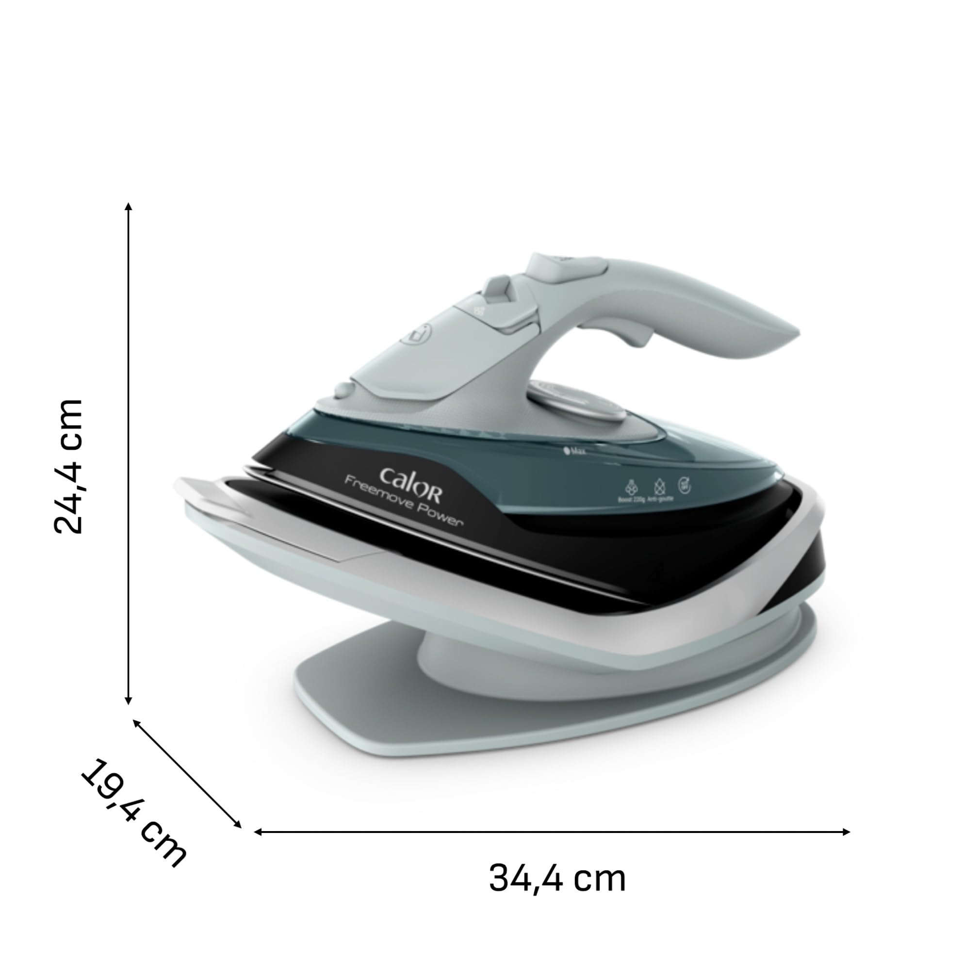 Calor Freemove Power Fer vapeur sans fil, 2600W, Débit continu 40g/min, Pressing 220g/min, Efficace, Léger, FV6672C0
