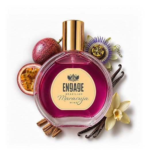 Engage Brazilian Maracuja Wine Eau De Parfum for Women 50ml Long Lasting Perfume Musk, Vanilla Tropical Brazilian EDP Luxury Gift for Woman No Paraben No Silicones Dermat-Tested Crafted by Experts