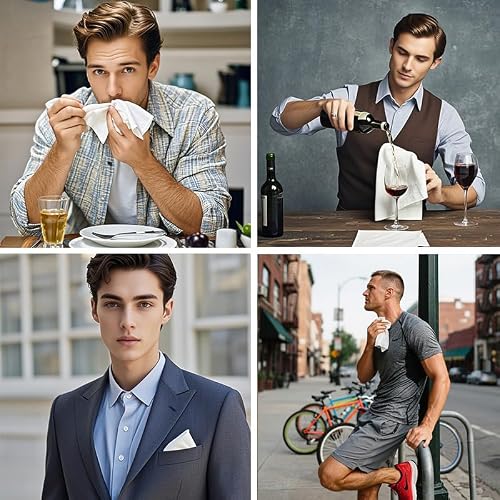 ARKBAODAN 24 PCS Handkerchiefs for men 100% Soft Cotton White Hankie handkerchief bulk father\'s day gifts - Thumbnail 5